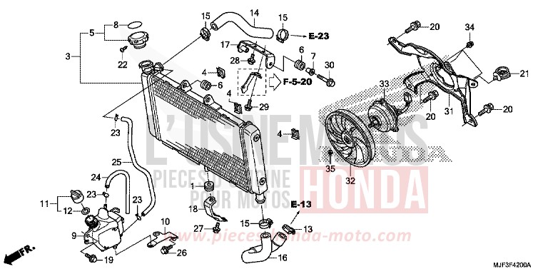 RADIATOR for CTX700 ABS DARKNESS BLACK METALLIC (NH463) from 2014